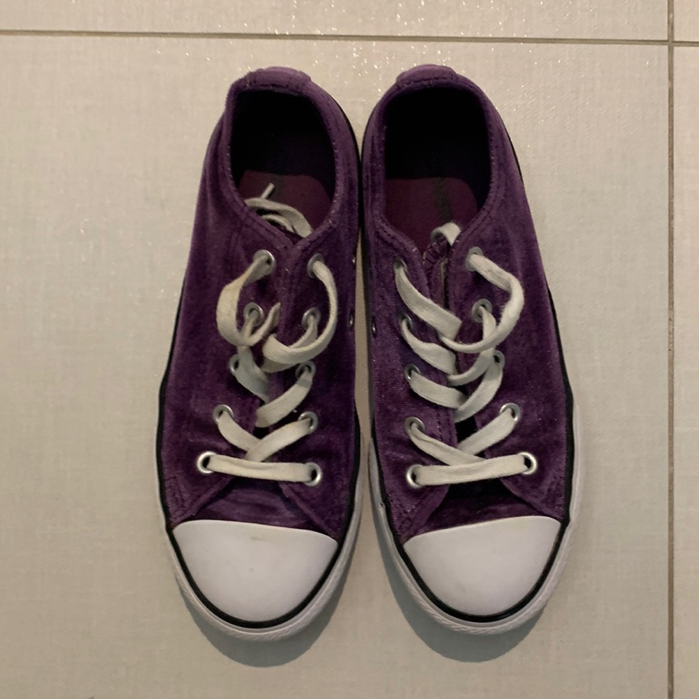 Purple Velvet Converse sneakers